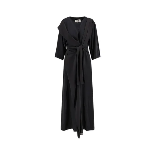 Mm6 Maison Margiela Three Quarter Sleeved Belted Dress