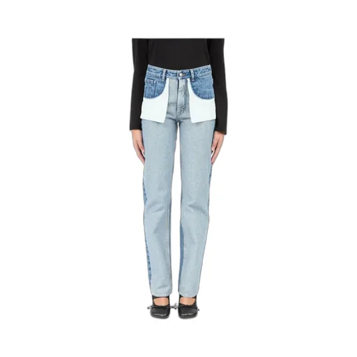 Mm6 Maison Margiela Numeric Patch Straight-Leg Jeans