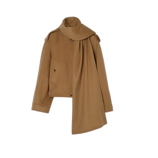 Detachable Scarf Cashmere Jacket