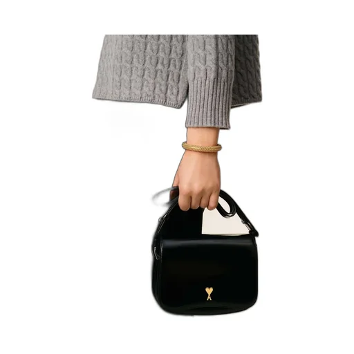 Black Glazed Leather Paris Paris Bag