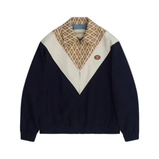 Valentino Vlogo Patch Zip-Up Jacket