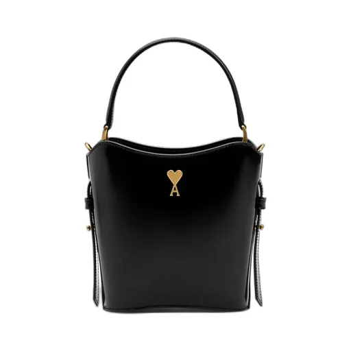 Ami Paris Mini Drawstring Bucket Bag