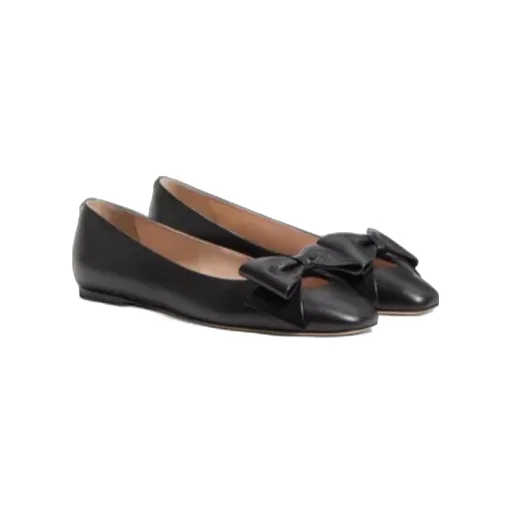 Valentino Bowow Round Toe Slip-On Ballet Flats