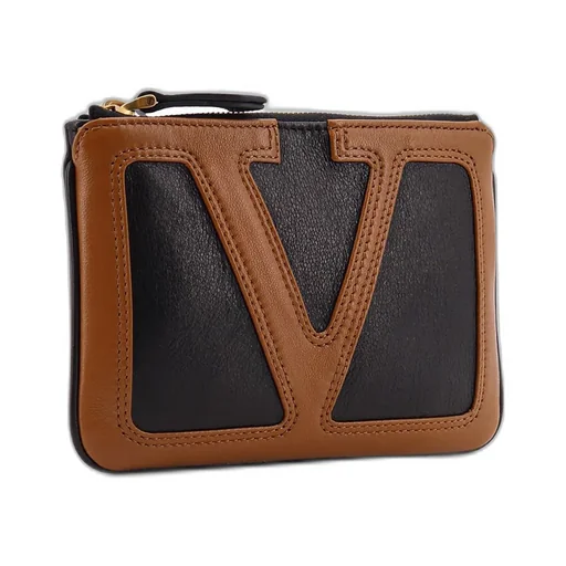 Valentino Vlogo Patch Zip-Up Clutch Bag