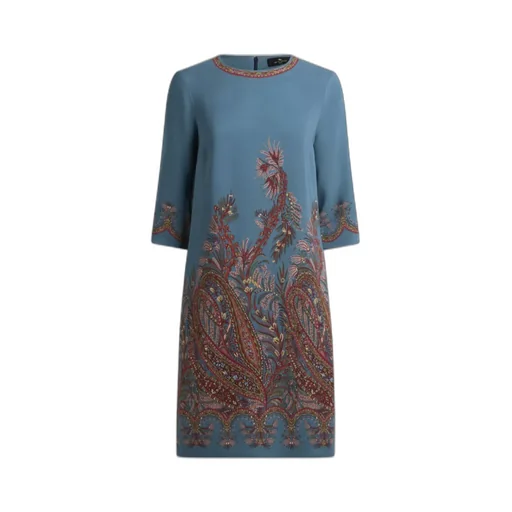 Etro Placed-Print Cady Tunic Dress