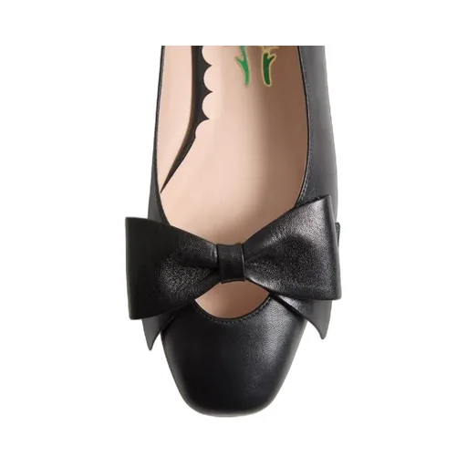 Valentino Bowow Round Toe Slip-On Ballet Flats