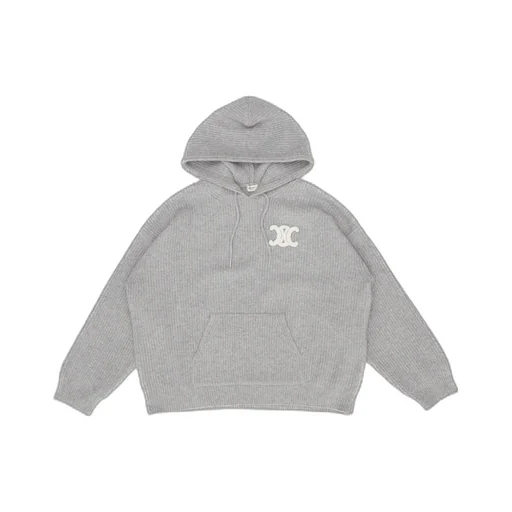 Hooded Sweater In Ribbed Wool