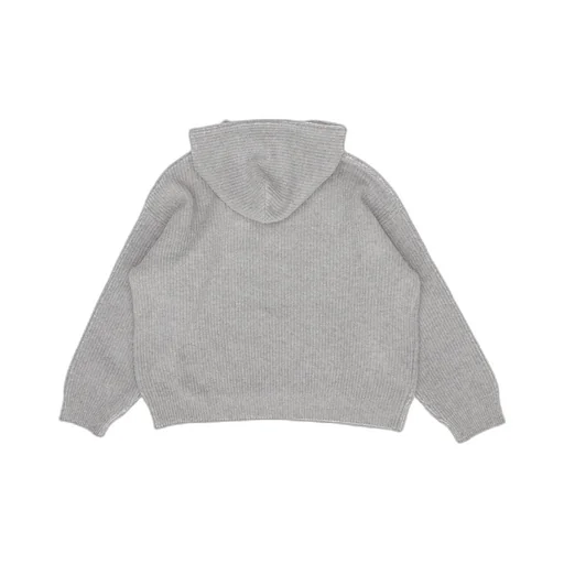 Hooded Sweater In Ribbed Wool