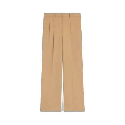 Pleated Trousers In Cotton Canvas