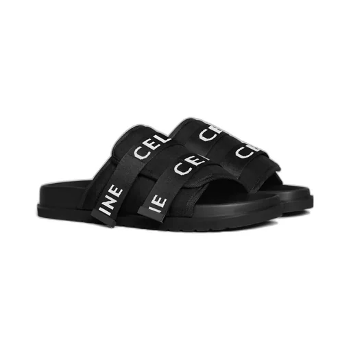 Celine Pitea Strappy Sandal In Jacquard Celine