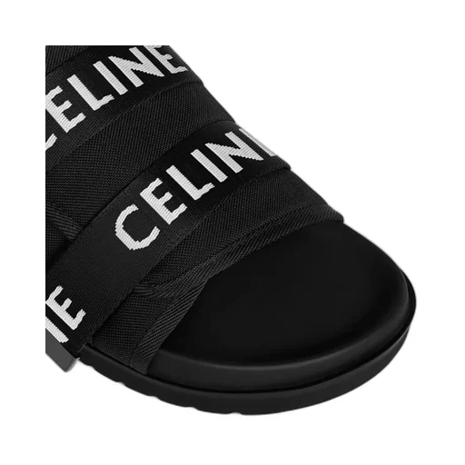 Celine Pitea Strappy Sandal In Jacquard Celine