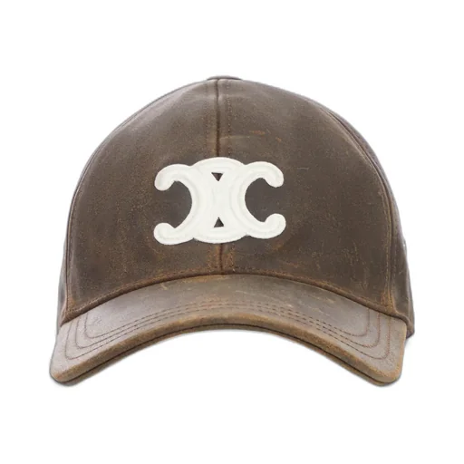 Triomphe Baseball Cap In Waxed Suede Calfskin