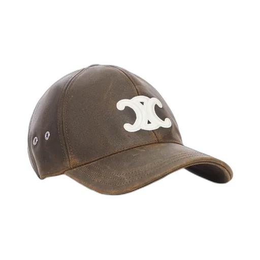 Triomphe Baseball Cap In Waxed Suede Calfskin