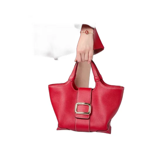 Viv' Choc Mini Shopping Bag In Leather
