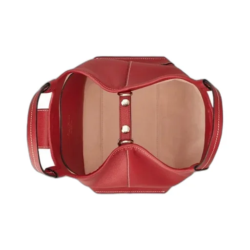 Viv' Choc Mini Shopping Bag In Leather