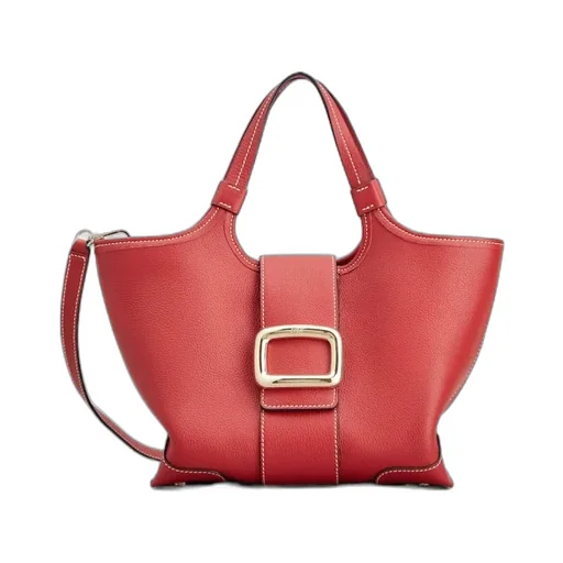 Viv' Choc Mini Shopping Bag In Leather