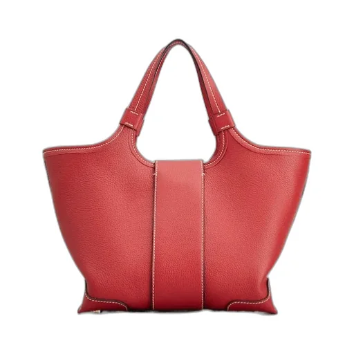 Viv' Choc Mini Shopping Bag In Leather