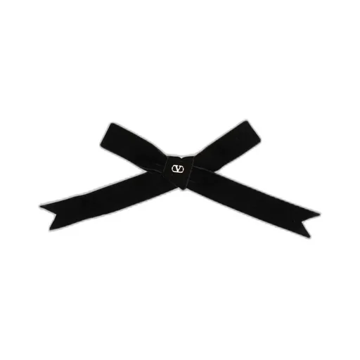 Valentino Vlogo Plaque Bow Hair Clip