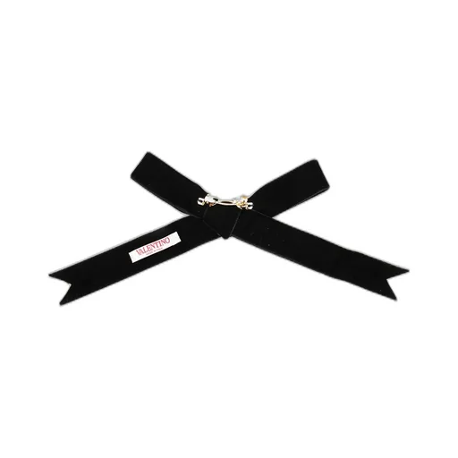Valentino Vlogo Plaque Bow Hair Clip