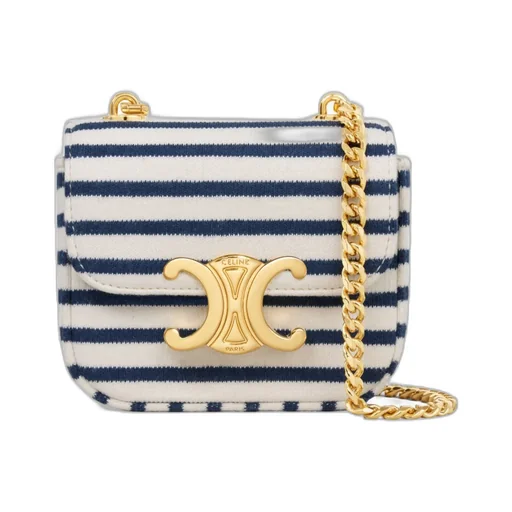 Mini Chain Claude In Striped Textile