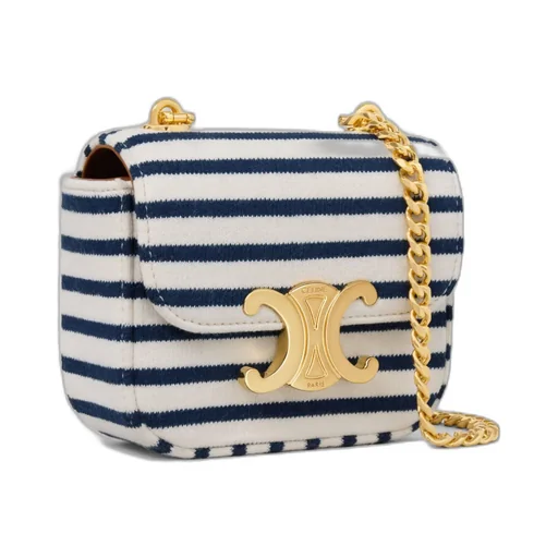 Mini Chain Claude In Striped Textile
