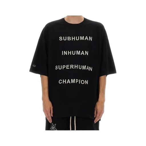 Rick Owens X Champion Text Printed Crewneck T-Shirt
