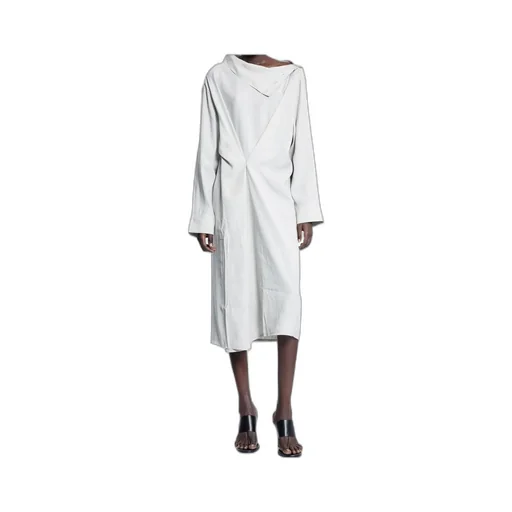 Leat High-Neck Draped Dress