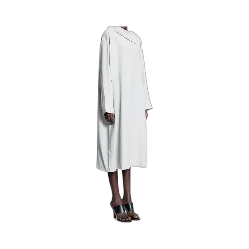 Leat High-Neck Draped Dress