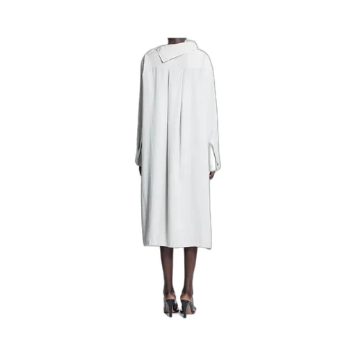 Leat High-Neck Draped Dress