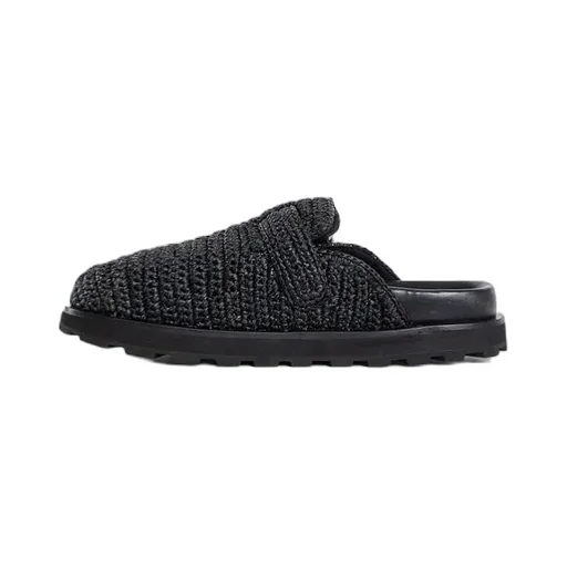 Buckle Raffia Clogs