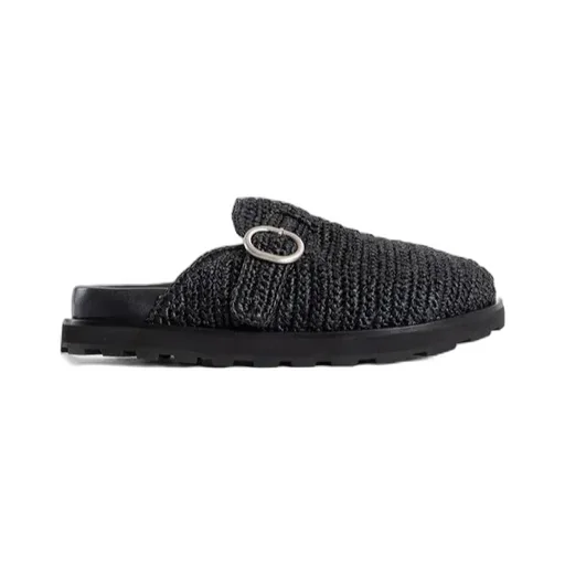 Buckle Raffia Clogs