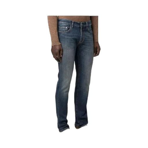 Pt Torino Logo-Patch Washed Slim-Cut Jeans