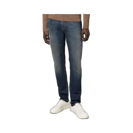 Pt Torino Logo-Patch Washed Slim-Cut Jeans