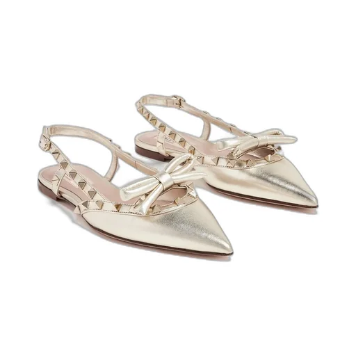 Rockstud Bow Slingback Ballerinas