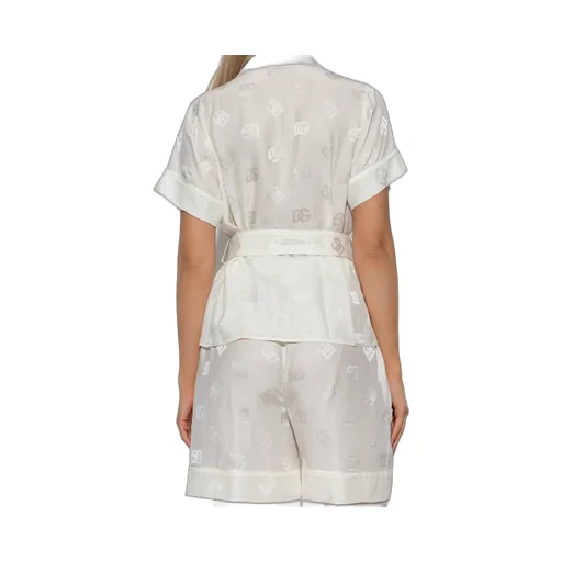 Monogram-Jacquard Tied-Waist Shirt