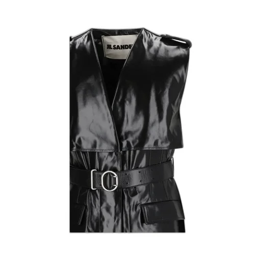 Sleeveless Belted Coat