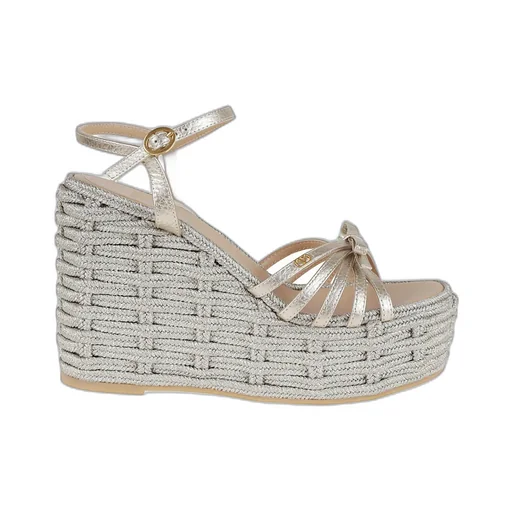 Valentino Vlogo Signature Open Toe Wedge Sandals