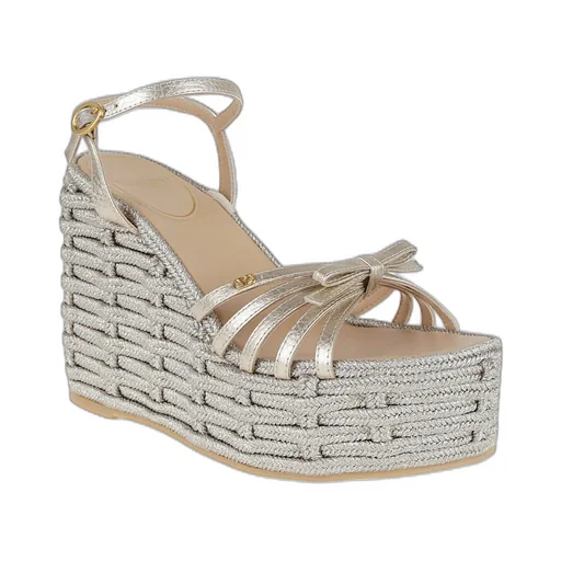 Valentino Vlogo Signature Open Toe Wedge Sandals