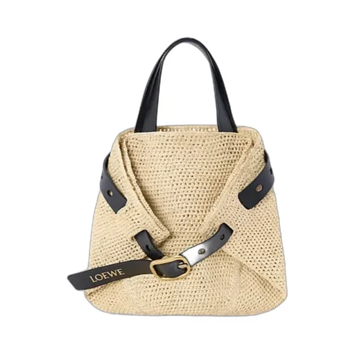 Loewe Buckle Detailed Woven Tote Bag