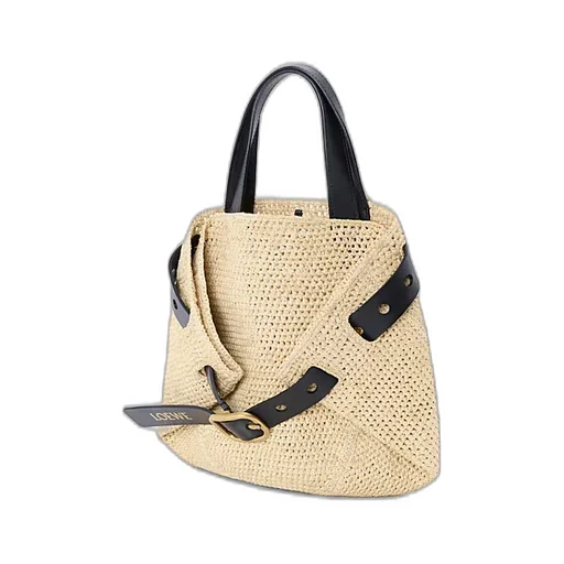 Loewe Buckle Detailed Woven Tote Bag