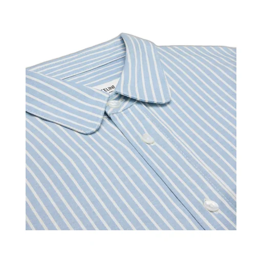 Cropped Shirt In Hickory Striped Cotton