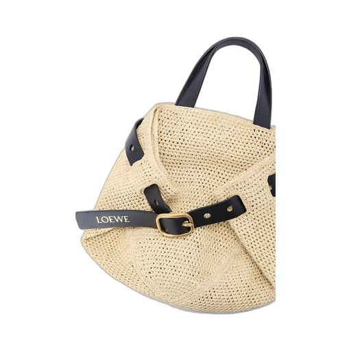 Loewe Buckle Detailed Woven Tote Bag