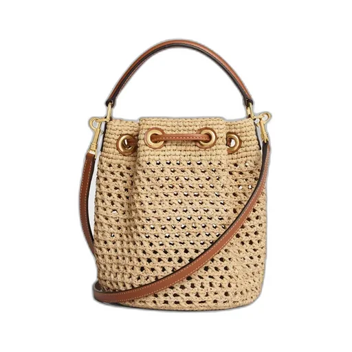 Teen Clara Bag In Raffia And Calfskin