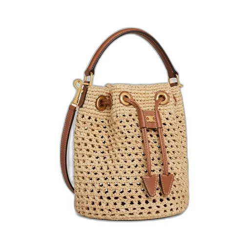 Teen Clara Bag In Raffia And Calfskin