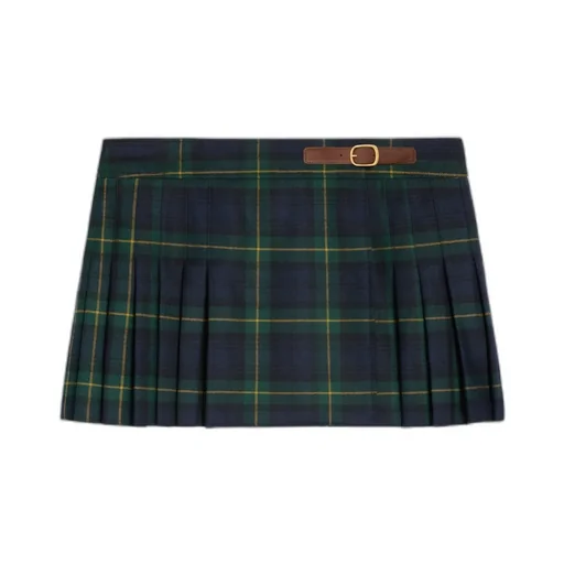 Kilt Mini Skirt In Tartan Wool