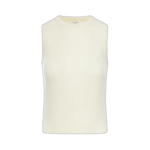 Sleeveless Top In Striped Wool