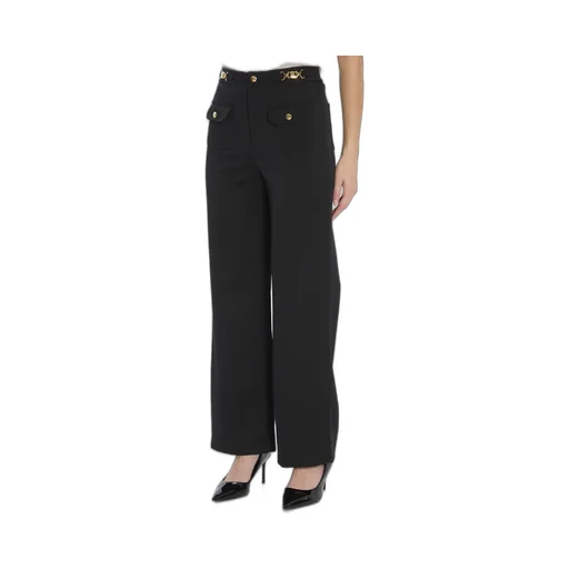 Pants With Gourmettes In Diagonal Wool