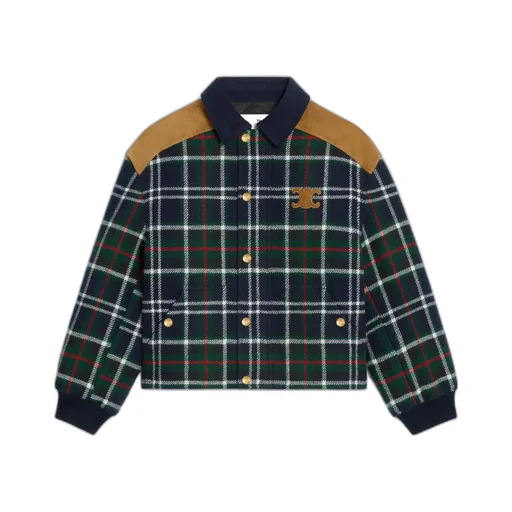 Triomphe Blouson Jacket In Tartan Wool