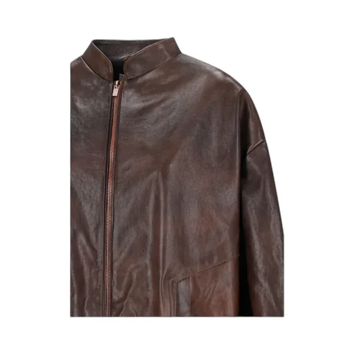 Magda Butrym Leather Zipped Bomber Jacket