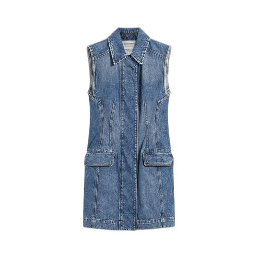 Sportmax Carabo Sleeveless Denim Mini Dress
